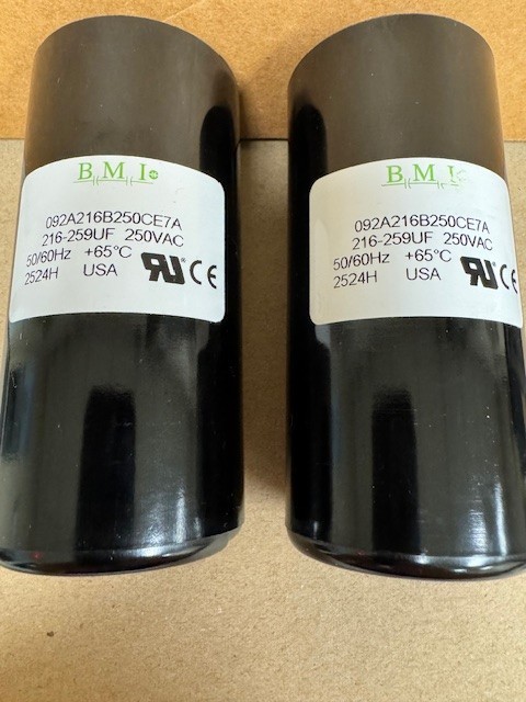 2! Baldor 216-259UF MFD Capacitors 091A216B250CE7A EC1216C06 220/250V VAC USA!