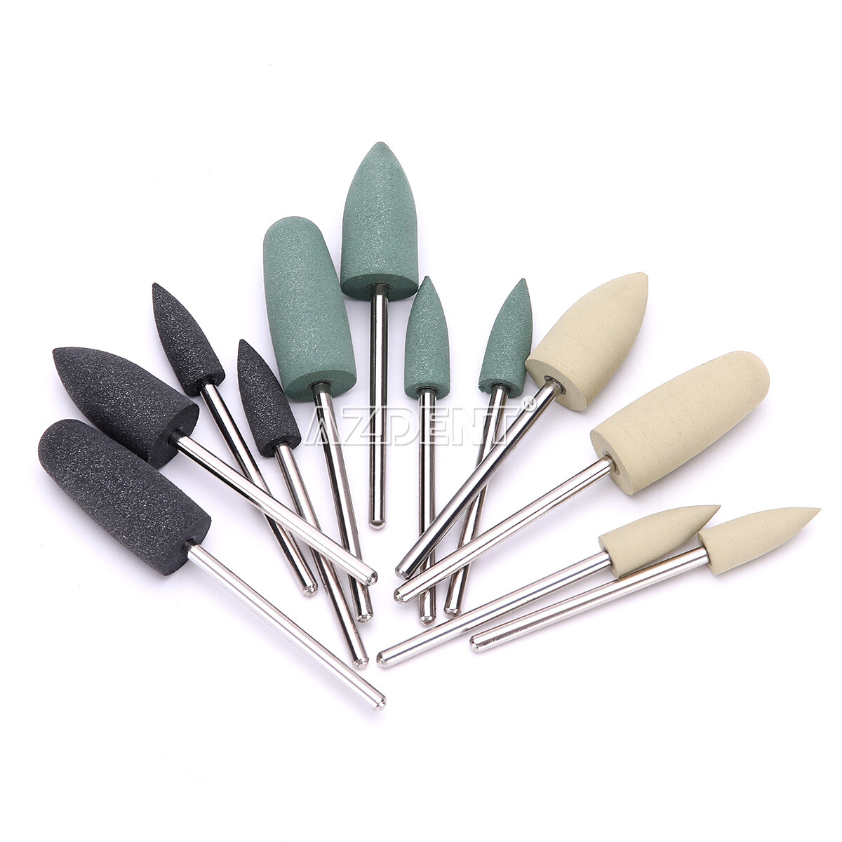 12pcs Dental Silicone Polishers Resin Base Acrylic Polishing Burs HP0412 2.35mm