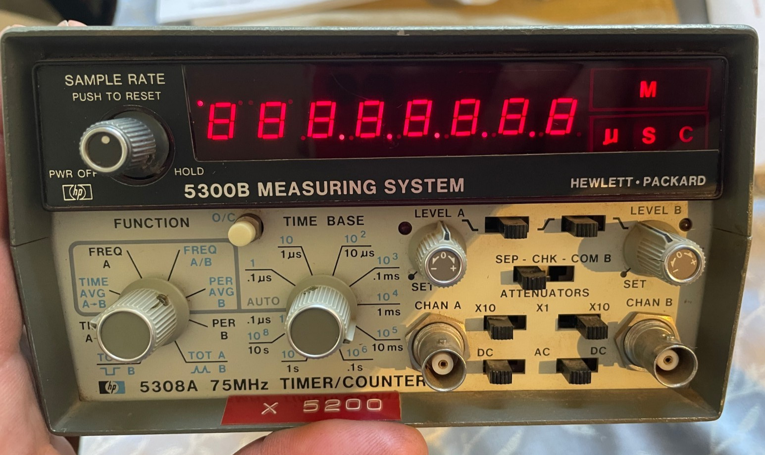 KEYSIGHT AGILENT HP 5300B Measuring System + 5308A 75MHz Timer Counter