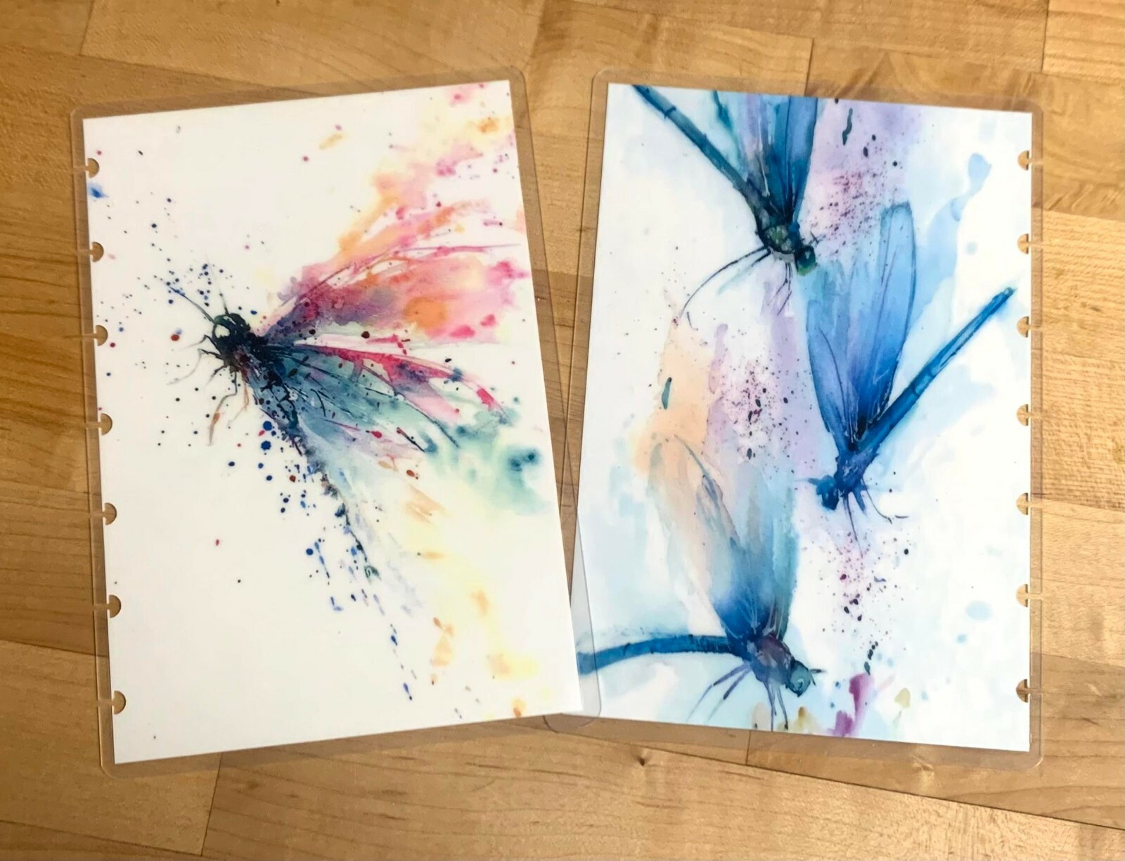 Watercolor Dragonfly Front/Back Cover Set 4 use with MINI HAPPY Planner