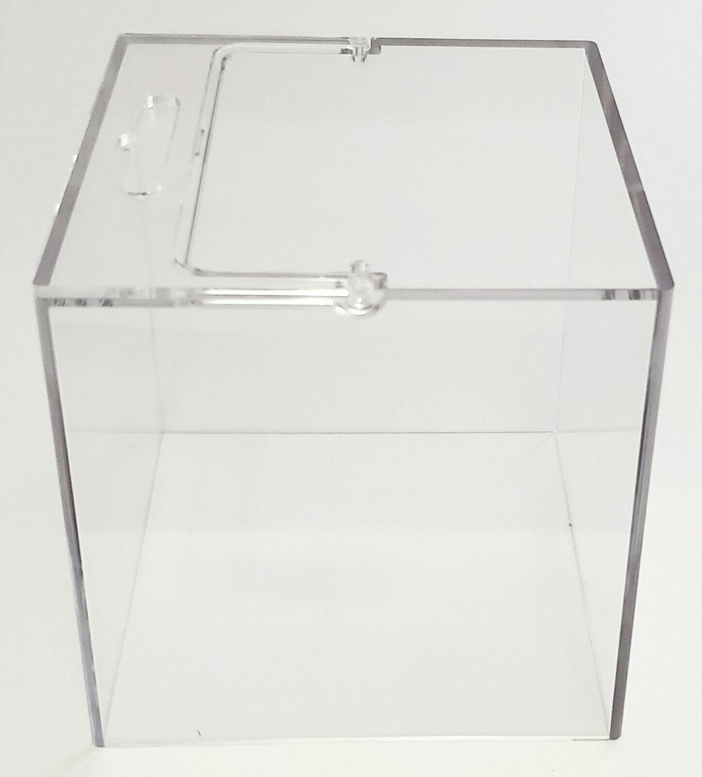 2 x Clear Plastic Cube Box 3.5″ Desk Organizer Pen Post-it Holder office display