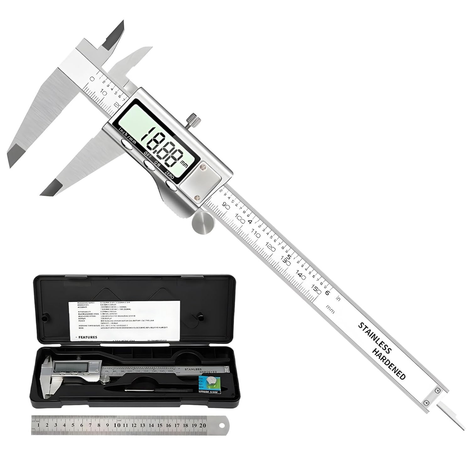 6″ 150mm Digital Caliper Micrometer LCD Gauge Vernier Electronic Measuring Tool