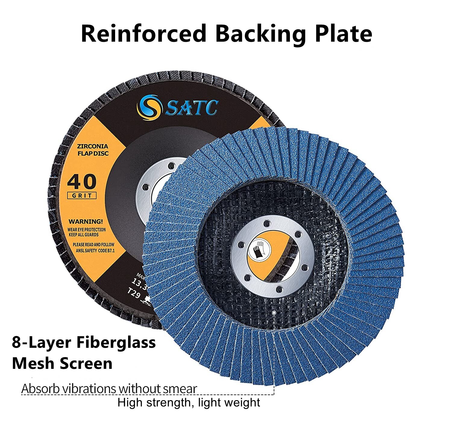 40 GRIT 40 PACK 4-1/2″ ZIRCONIA FLAP DISC ANGLE GRINDER SANDING GRINDING WHEELS