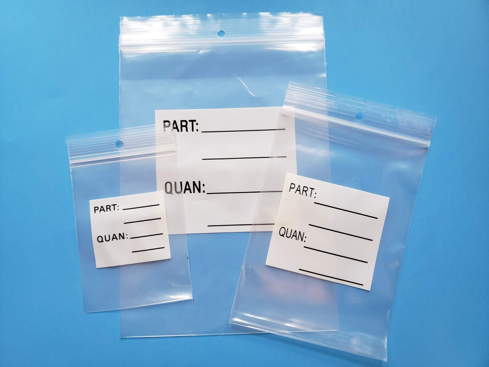 2Mil or 4Mil White Block Top Lock Seal Bags Writable Reclosable Zip Parts Bag