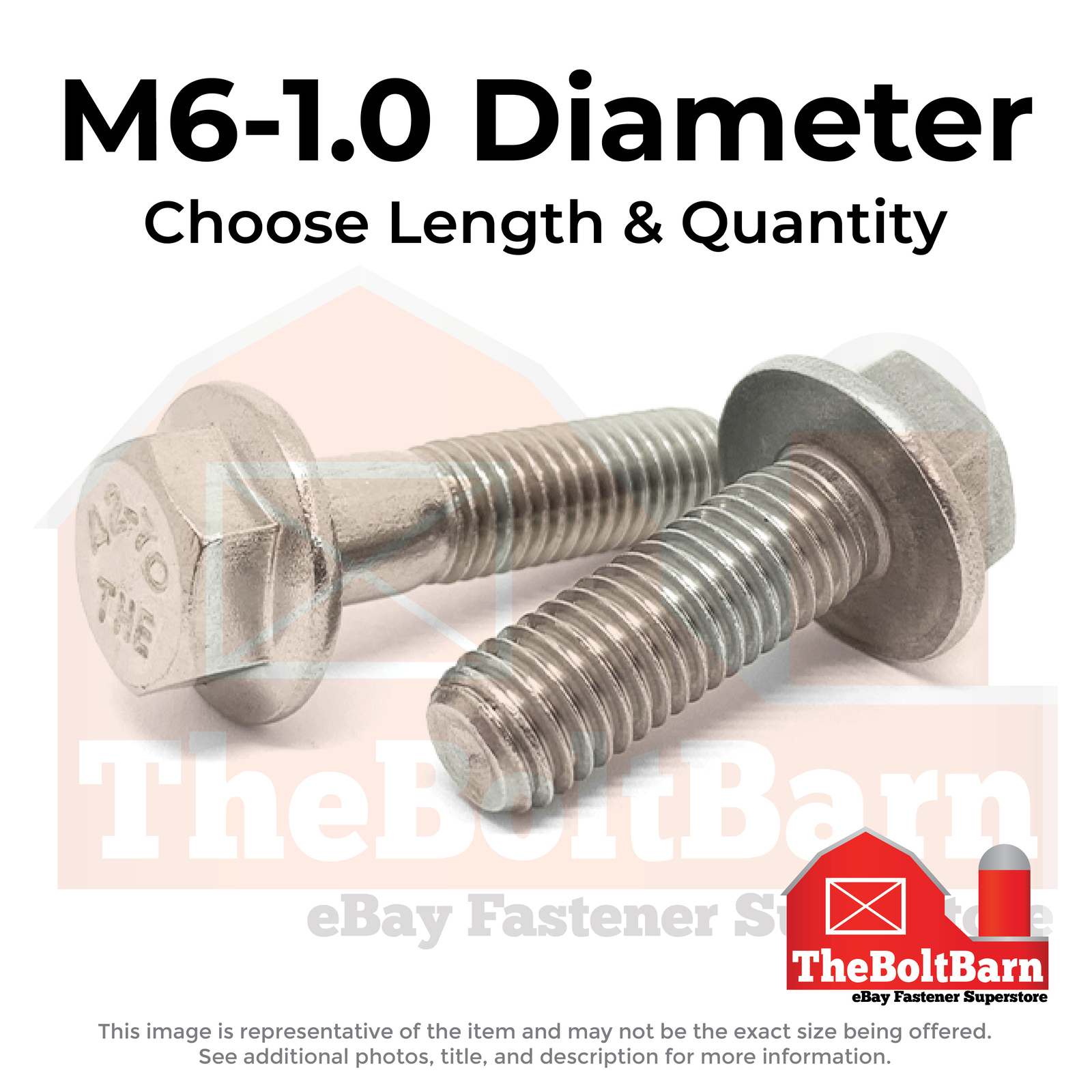 M6-1.0 A2-70 Stainless Steel Hex Flange Bolts (Choose Length & Qty)