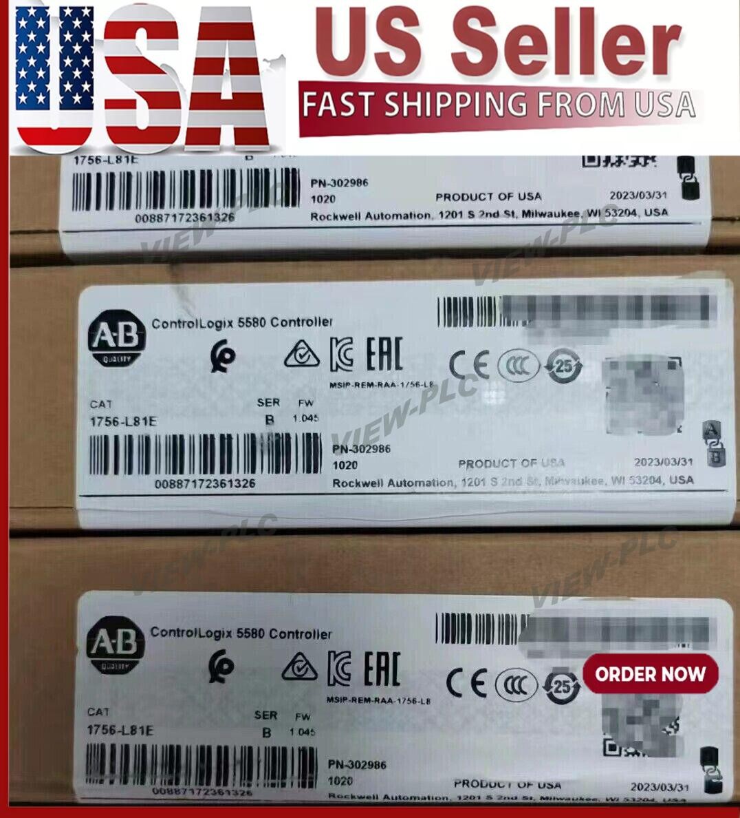 New Sealed Allen-Bradley 1756-L81E /B ControlLogix 5580 Processor 3MB 1756L81E