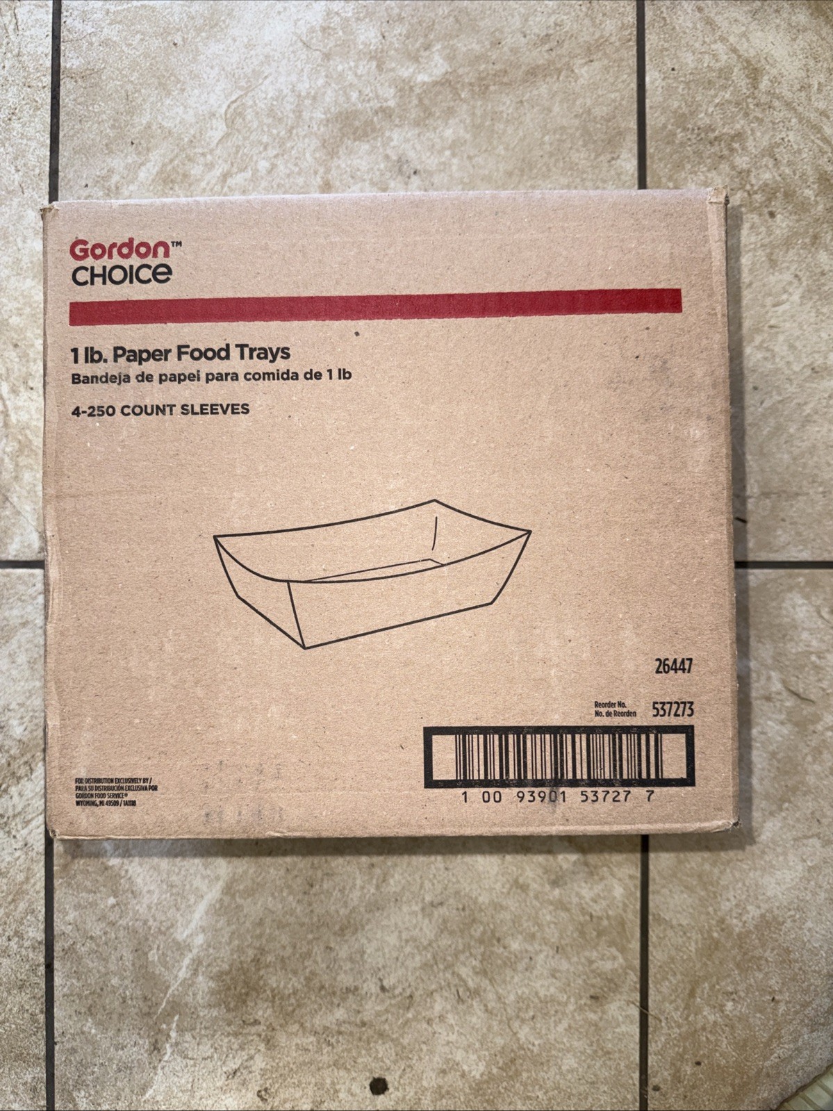 1lb. Paper Food Trays 4-250 Count Sleeves 1000 Total Gordon Choice