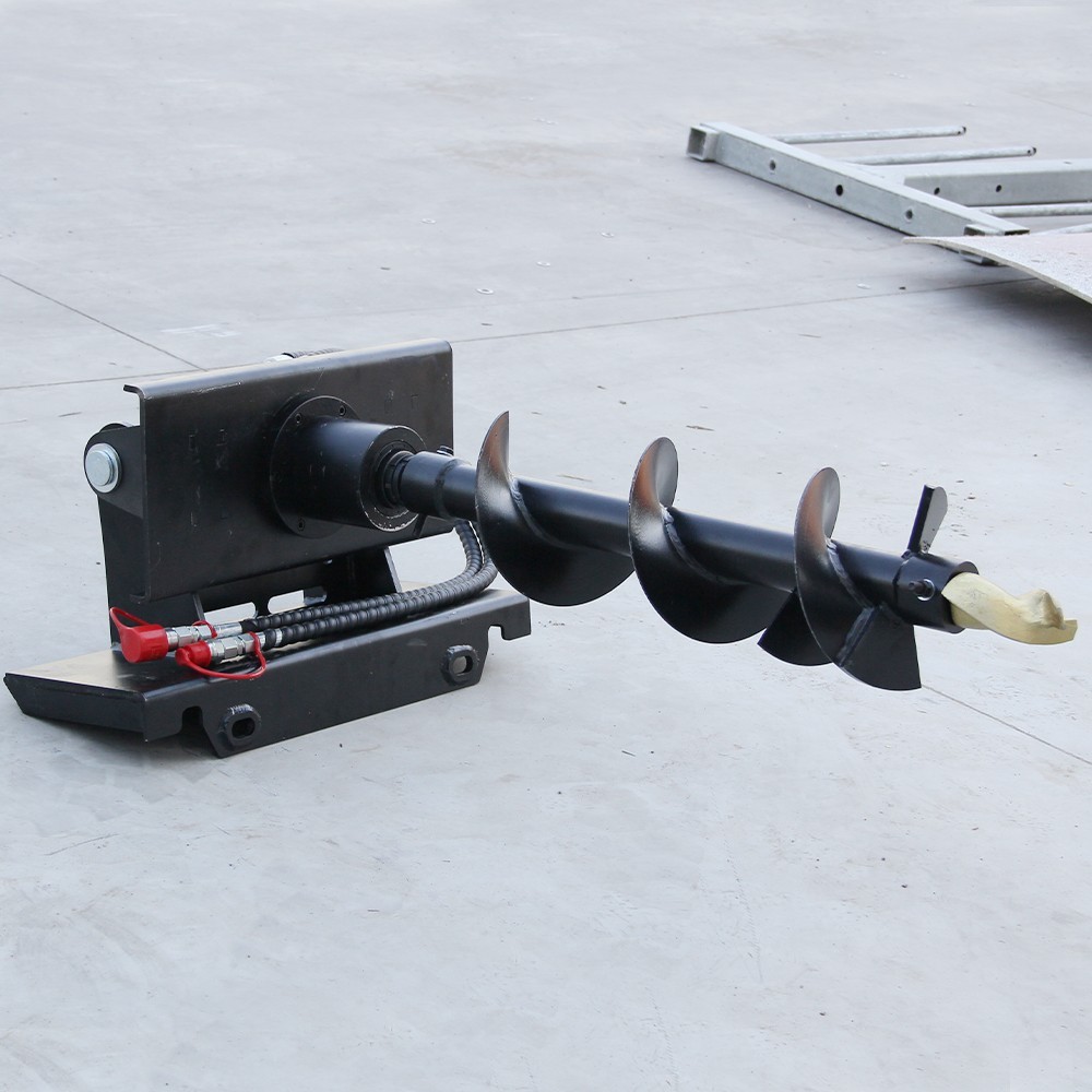 Hydraulic Auger For Mini Skid Steer Loader Attachment Post Hole Drill Free Ship