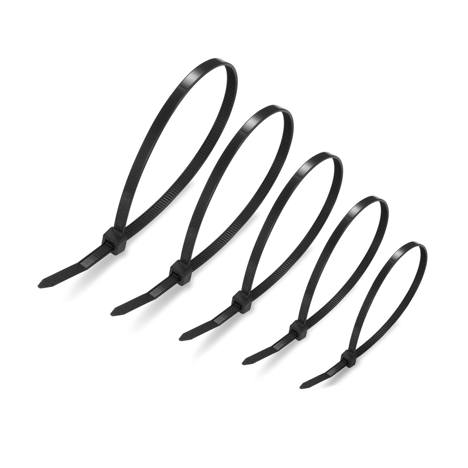 Zip Cable Ties Assorted Sizes(4”+6”+8”+12”) Heavy Duty Nylon Black UV Resistant