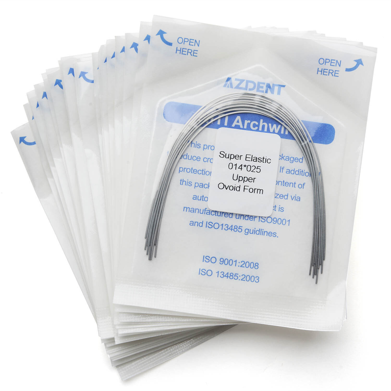 AZDENT Dentales Ortodoncia Arcos de Súper Elásticos NITI Rectangular Alambres