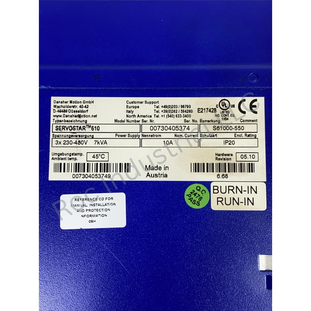 KOLLMORGEN SERVOSTAR610 S61000-550 SERVO DRIVE S61000550 OVERNIGHT SHIPPING