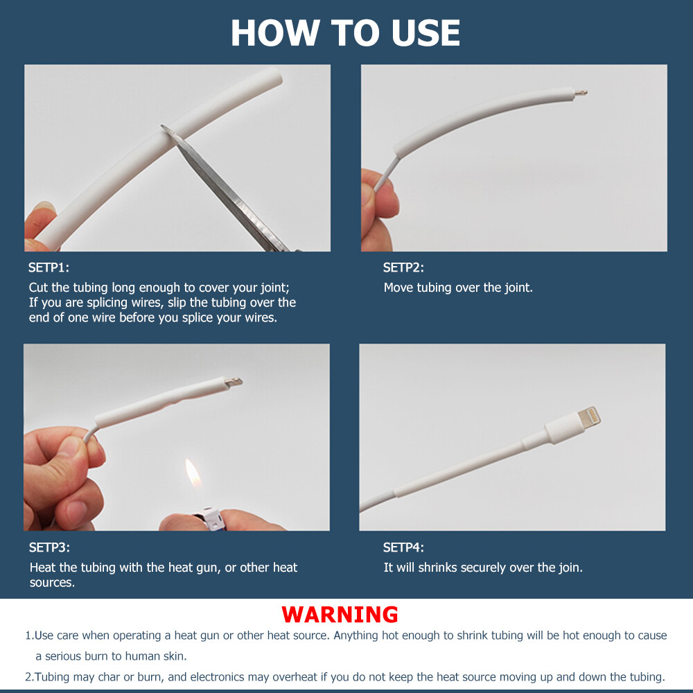 4:1 Heat Shrink Tubing Waterproof Dual Wall Adhesive Shrinkable Tubes Wires Wrap