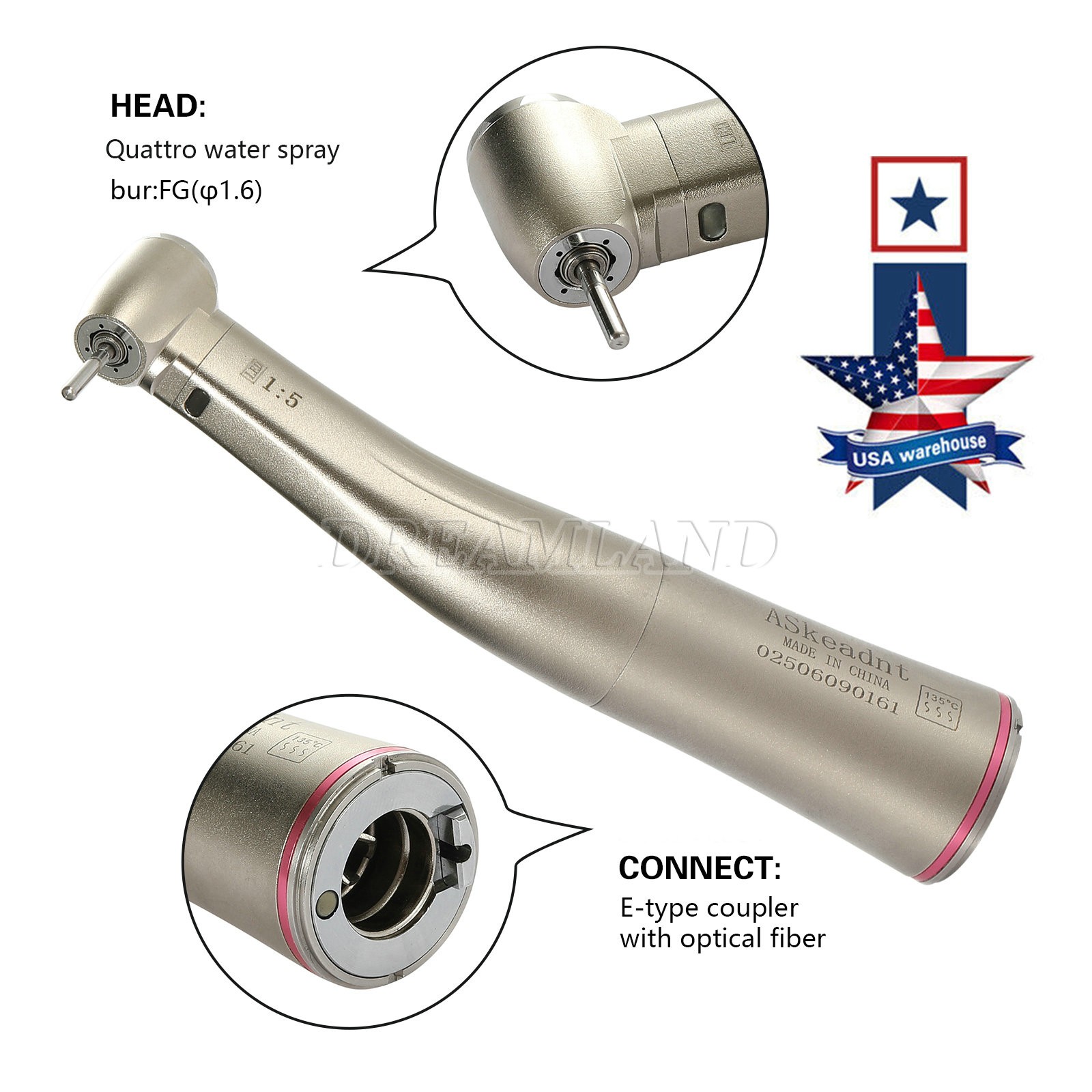 KaVo Style Dental High Speed Handpiece Push Button with 4Holes Quick Coupler GB4