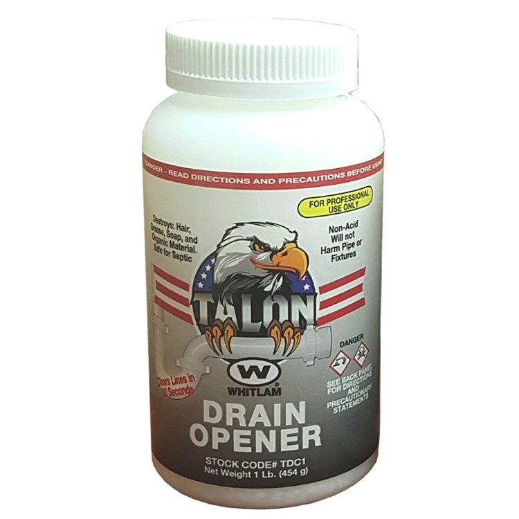 Whitlam TALON Drain Opener – Drain Cleaner – 1lb Bottle – TDC1