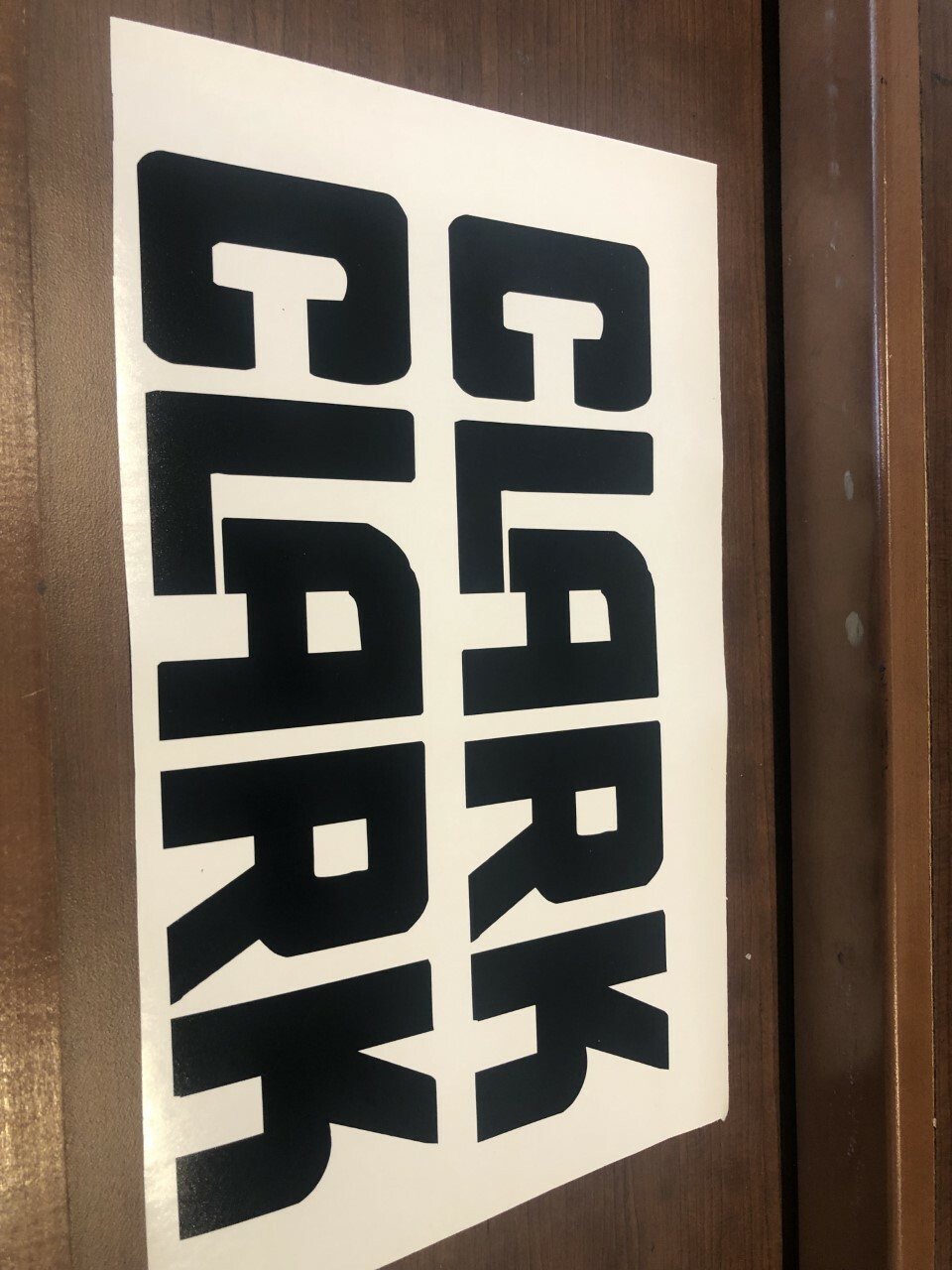 Clark Forklift Decal part # 3798346 16 ” white vinyl Qty 2 will be shipped