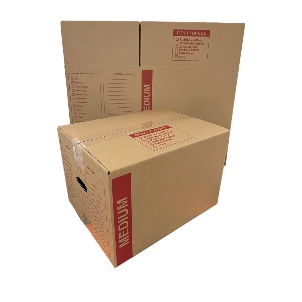 10 – Pack Medium Cardboard Moving Boxes 18x14x12 32 ECT With Handles