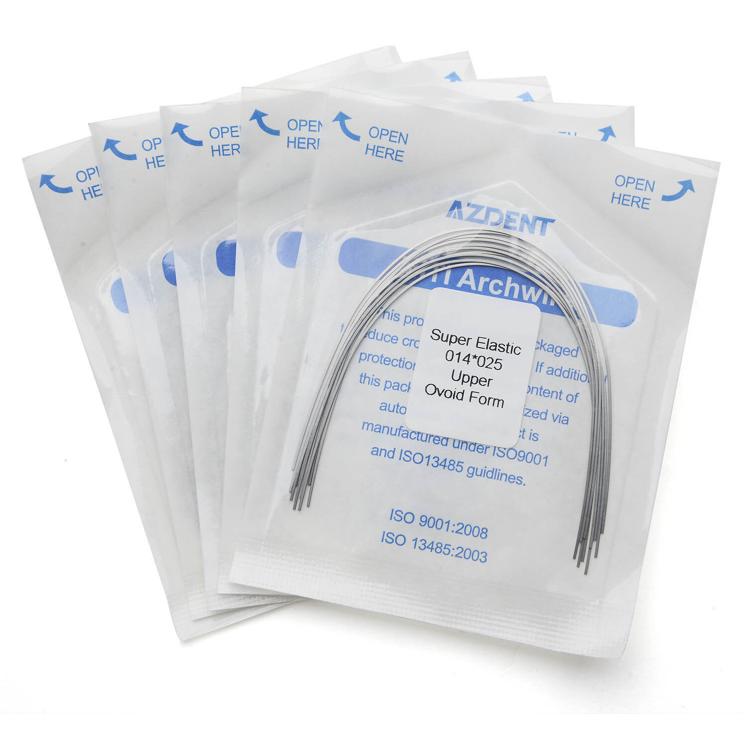 AZDENT Dentales Ortodoncia Arcos de Súper Elásticos NITI Rectangular Alambres