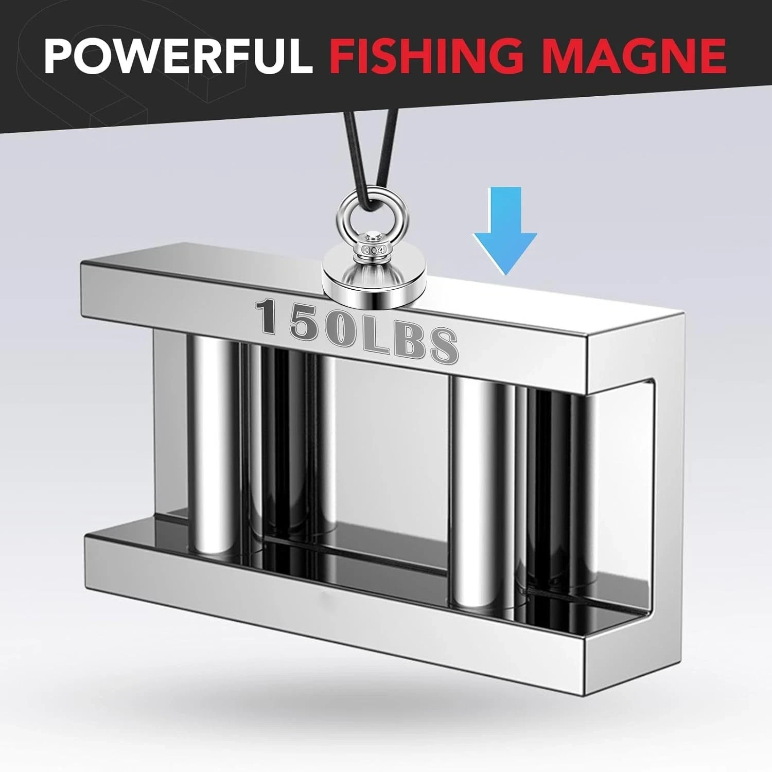 Super Strong Neodymium Fishing Magnets 300 LBS(127 KG) Pulling Force Rare Earth