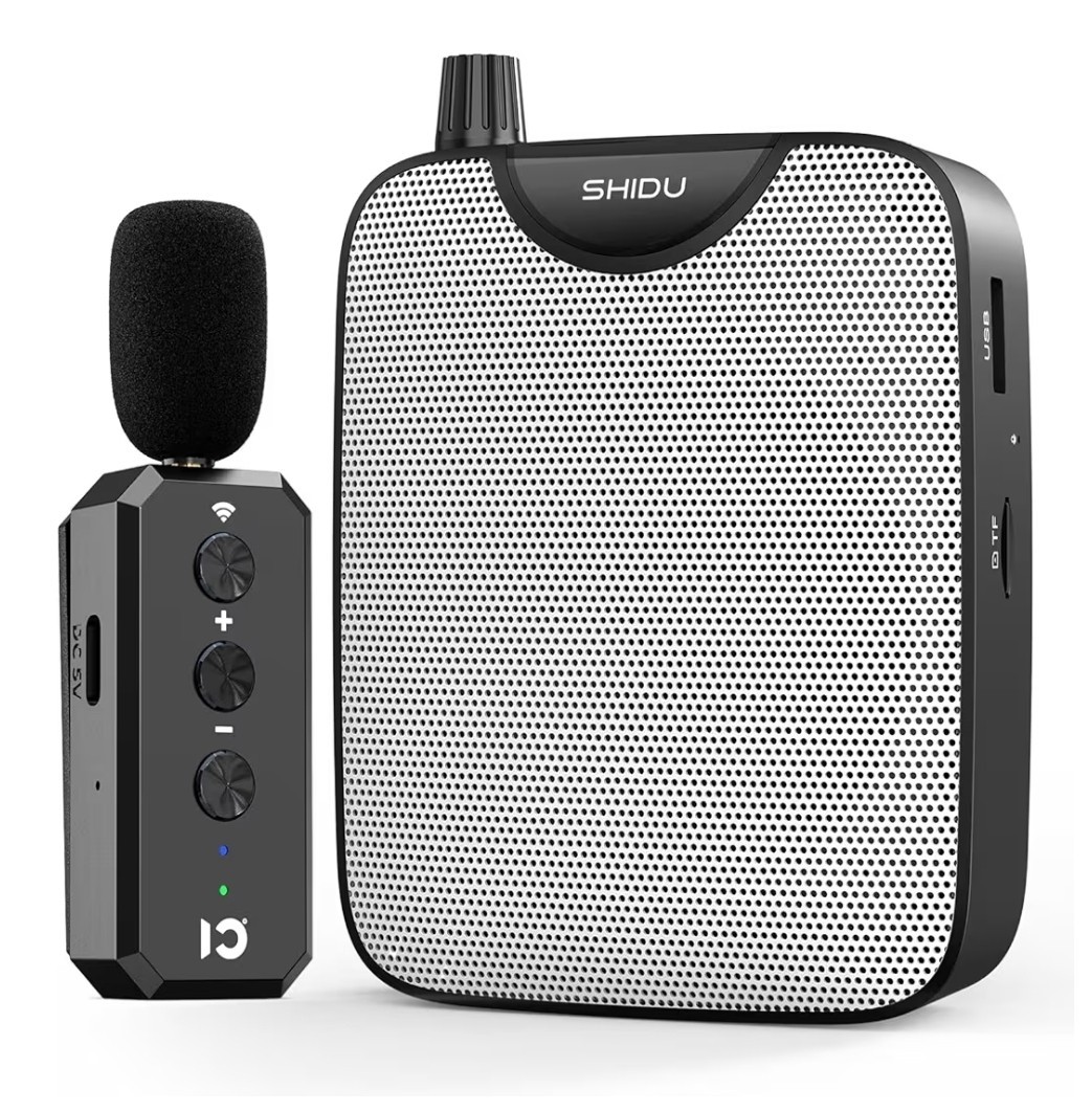 35W Power Voice Amplifier with Bluetooth Wireless Lavalier Microphone, Portable