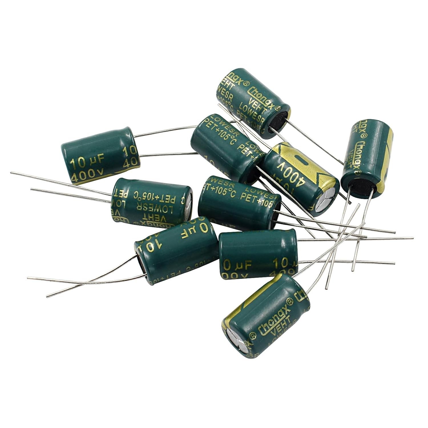 10PCS 400V 10UF Electrolytic Capacitor, 0.39X0.63In High Frequency Aluminum Elec
