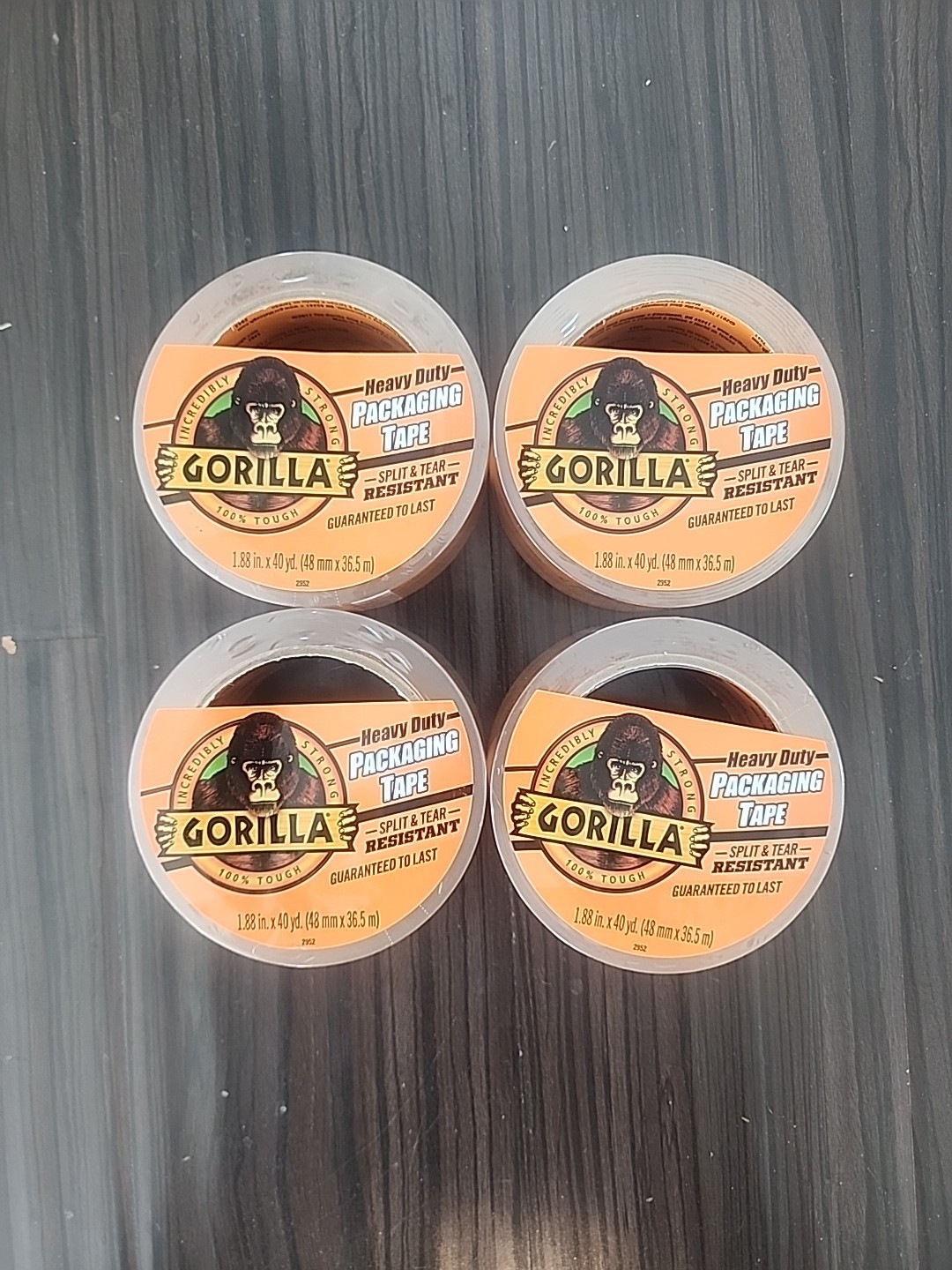 4 Rolls Gorilla Heavy Duty Packaging Tape 1.88in X 40 Yards FREE SHIPPING