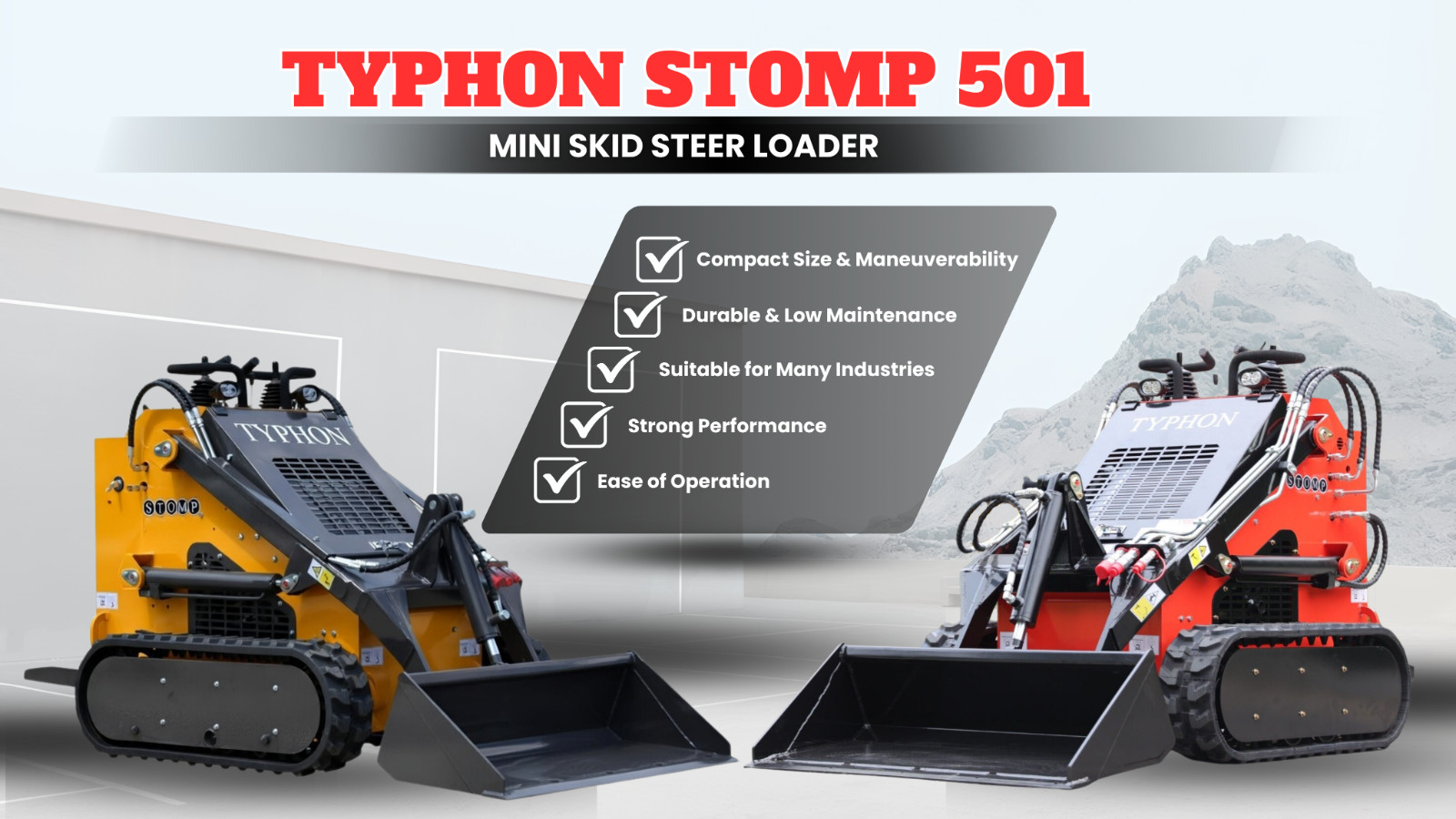 TYPHON STOMP Skid Steer Tracked EPA 23HP Briggs & Stratton Gas 3-Pumps FREE SHIP