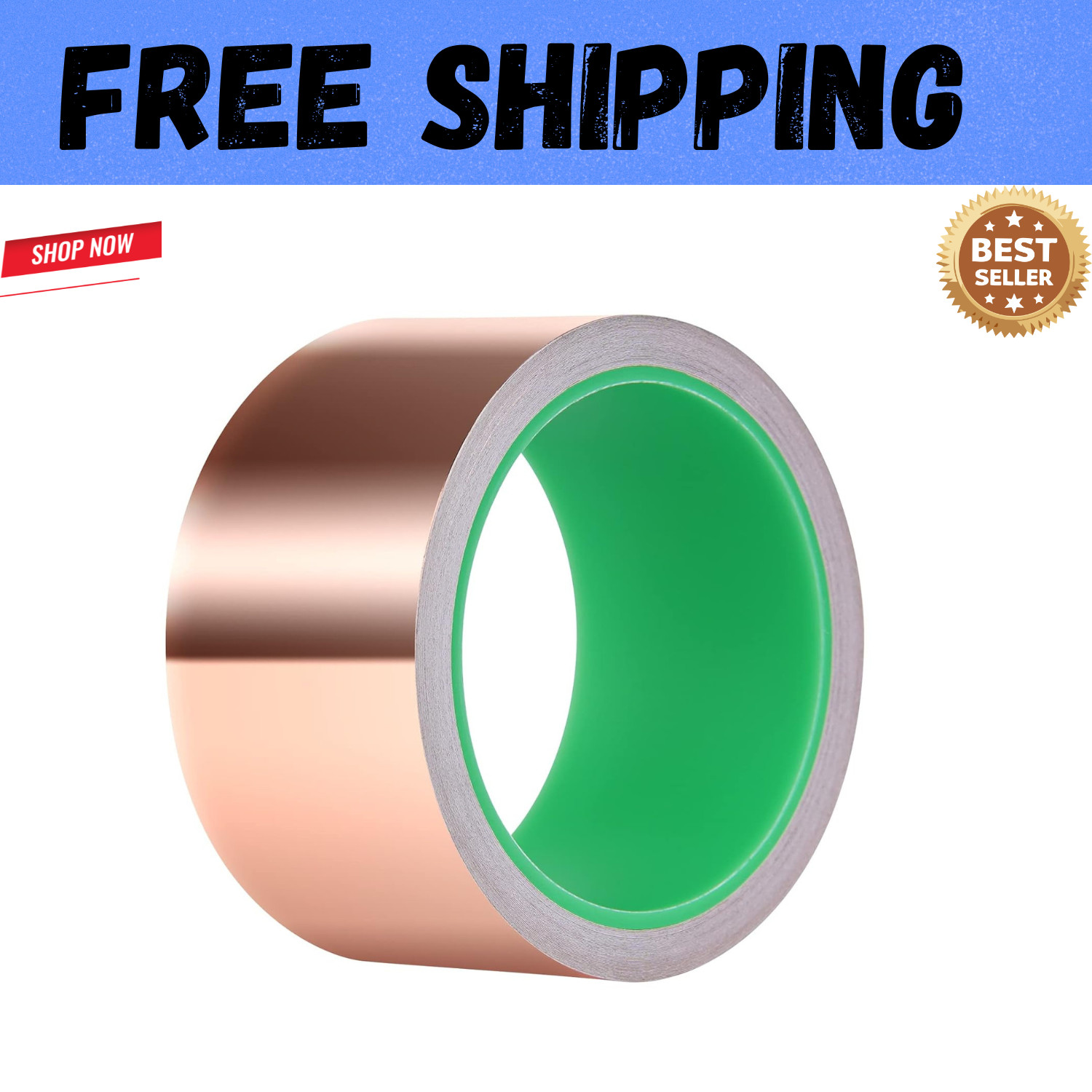 Copper Foil Tape with Conductive Adhesive for Guitar & EMI Shielding (2 x 33)