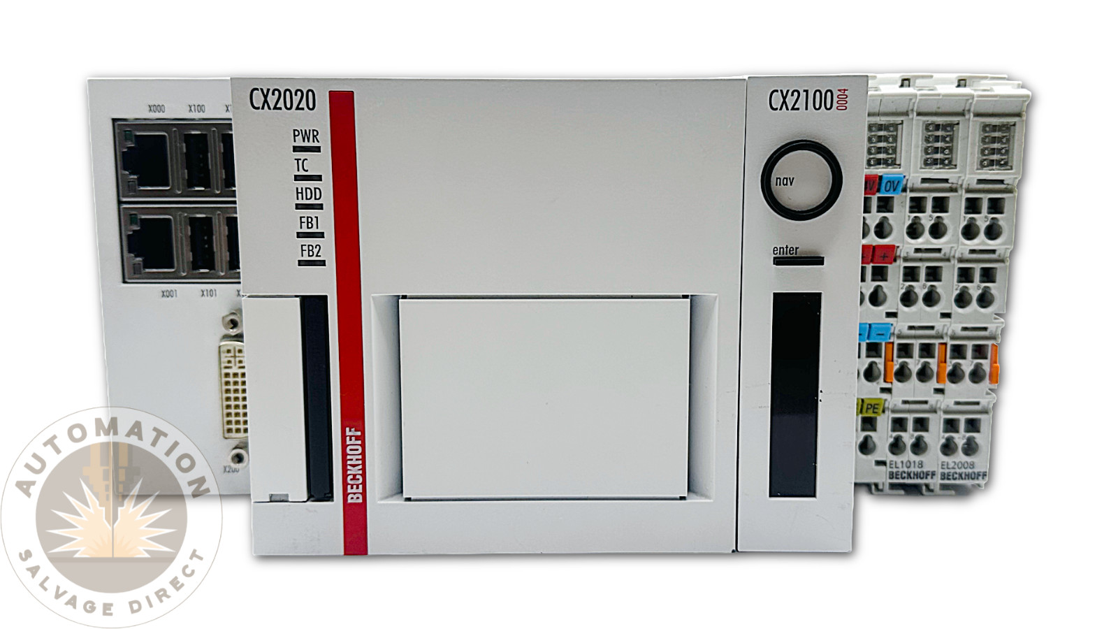 Beckhoff Embedded PC CPU CX2020-0130, CX2100-004 ( w/ EL1018 & EL2008 Modules)