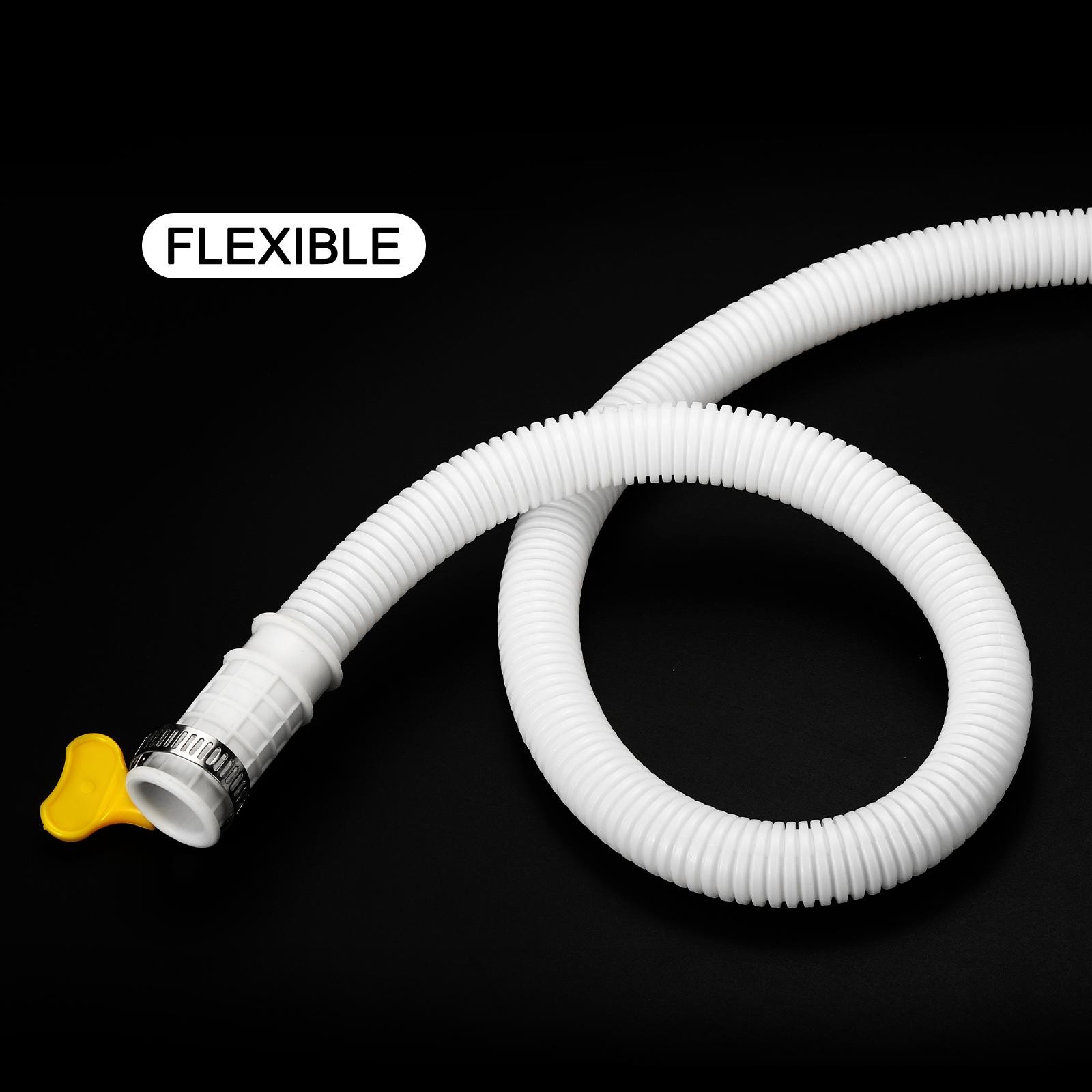 Universal Air Conditioner Drain Hose AC Unit 16mm ID 3.3ft with Clamp White