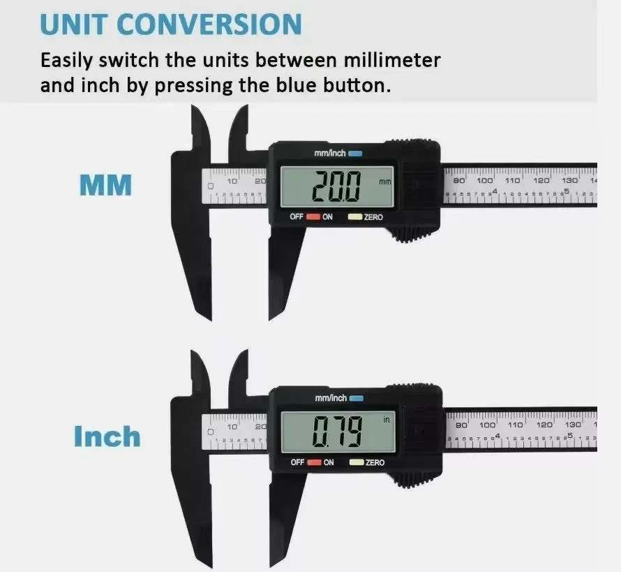 6″ 150mm Digital Caliper LCD Gauge Vernier Measuring Tool + 10 pack LR44