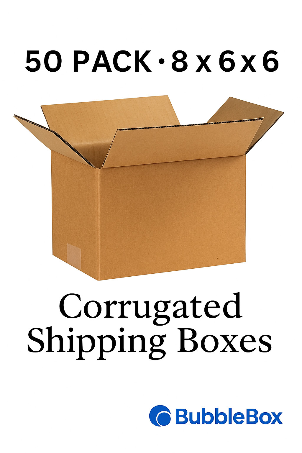 50 Pack 8x6x6 Corrugated Shipping Boxes Cardboard Mailer Carton 26 ECT