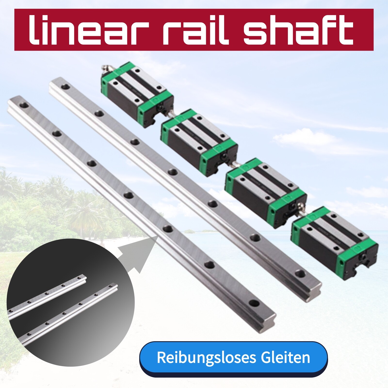 2PCS HGR15/HGR20/25 15mm 20mm Linear Rail Guide+4PCS HGH15CA / HGH20CA Block CNC