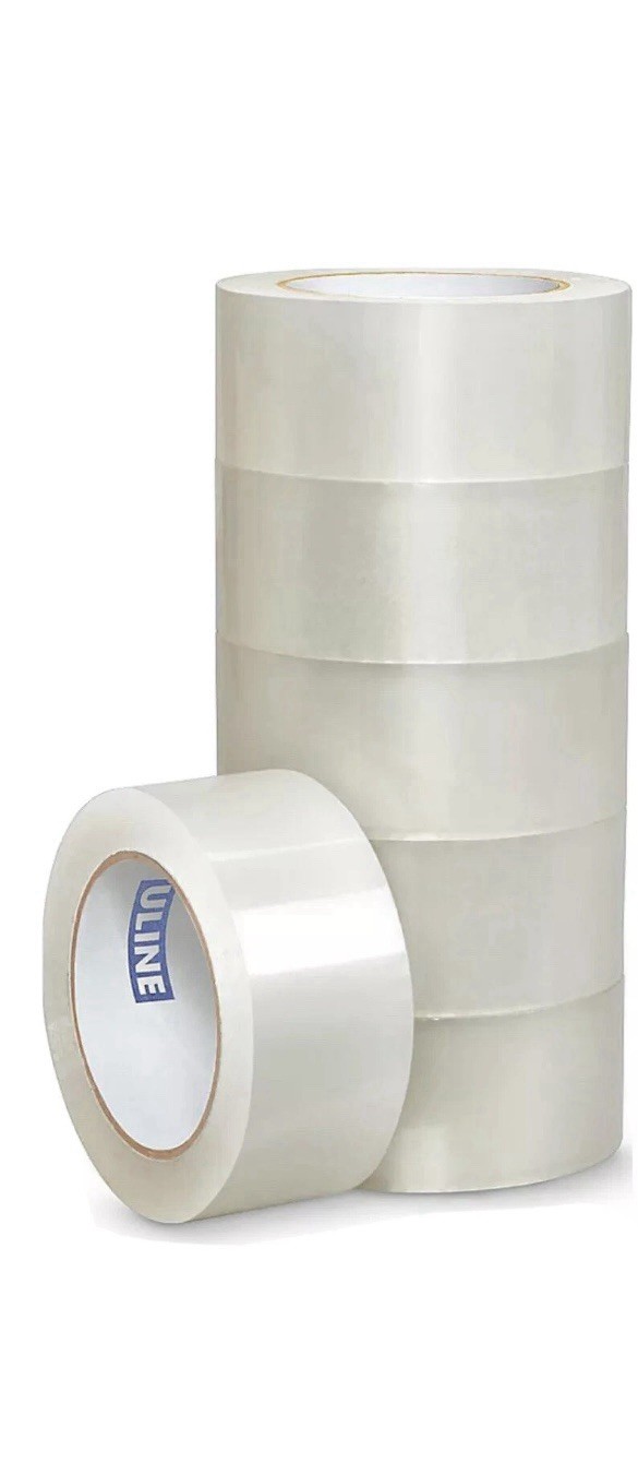 Uline Clear Industrial Packing/Shipping Tape 6 Rolls – 2 Mil, 2″ x 110 yds S-423