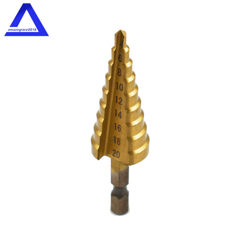 3Pcs 4-20mm/4-12mm/4-32mm Hole Cutter High HSS Steel Step Cone Drill Bit Set New