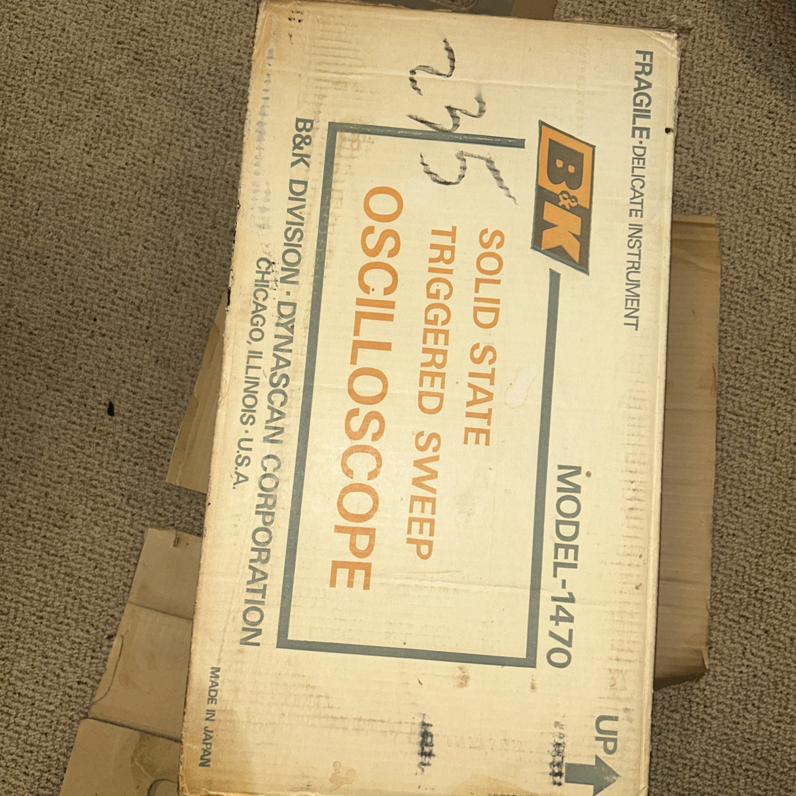 B&K Precision 1470 Analog Oscilloscope Dual Trace CRT Scope w/2 Probes in box