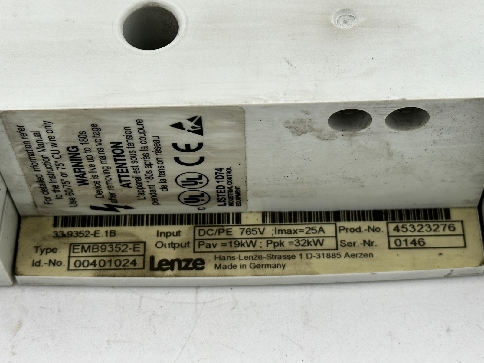 Lenze Brake Module EMB9352-E 00401024 Brake Resistor Unit 19kW 32 Kw