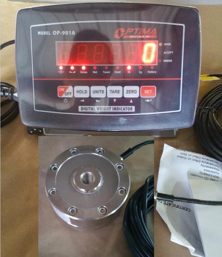 Compression Scale 5,000 x 0.5 lb with Low profile Load cell, Indicator Portable