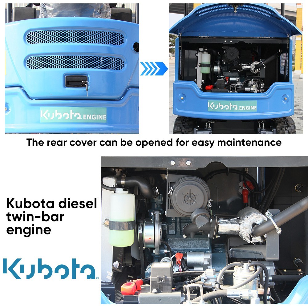 Mini Excavator KUBOTA Diesel 4000lbs 1.8 Ton Super Power Mini Digger