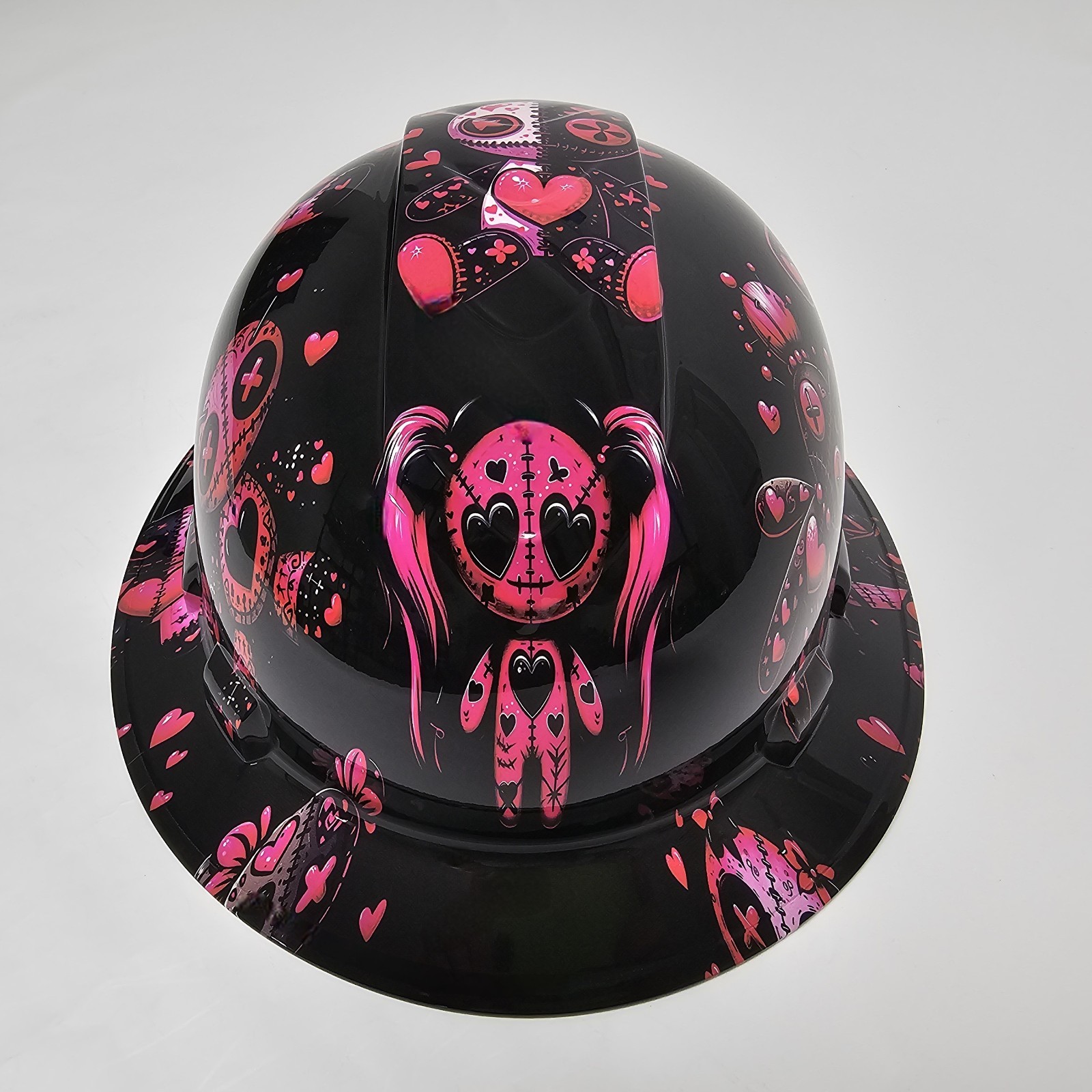 full brim hard hat custom hydro dipped IN HOT PINK VODOO DOLLS NEW
