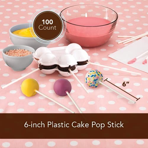 100 PCS Sweet Creations Reusable Plastic Cake Pop Sticks 4 Inch Dessert