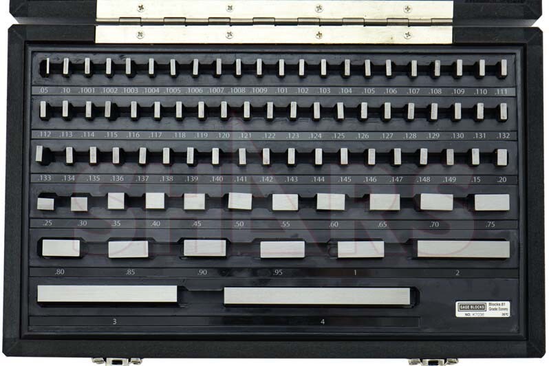 SHARS 81 PCS GRADE B GAGE GAUGE BLOCK SET NIST CERTIFICATE M}