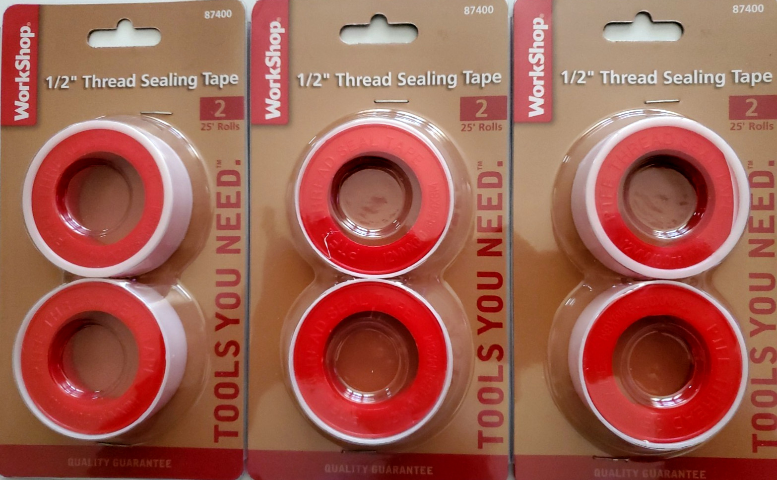 Thread SealingTape PTFE 1/2″ 6ct WORKSHOP 25ft each total 150ft