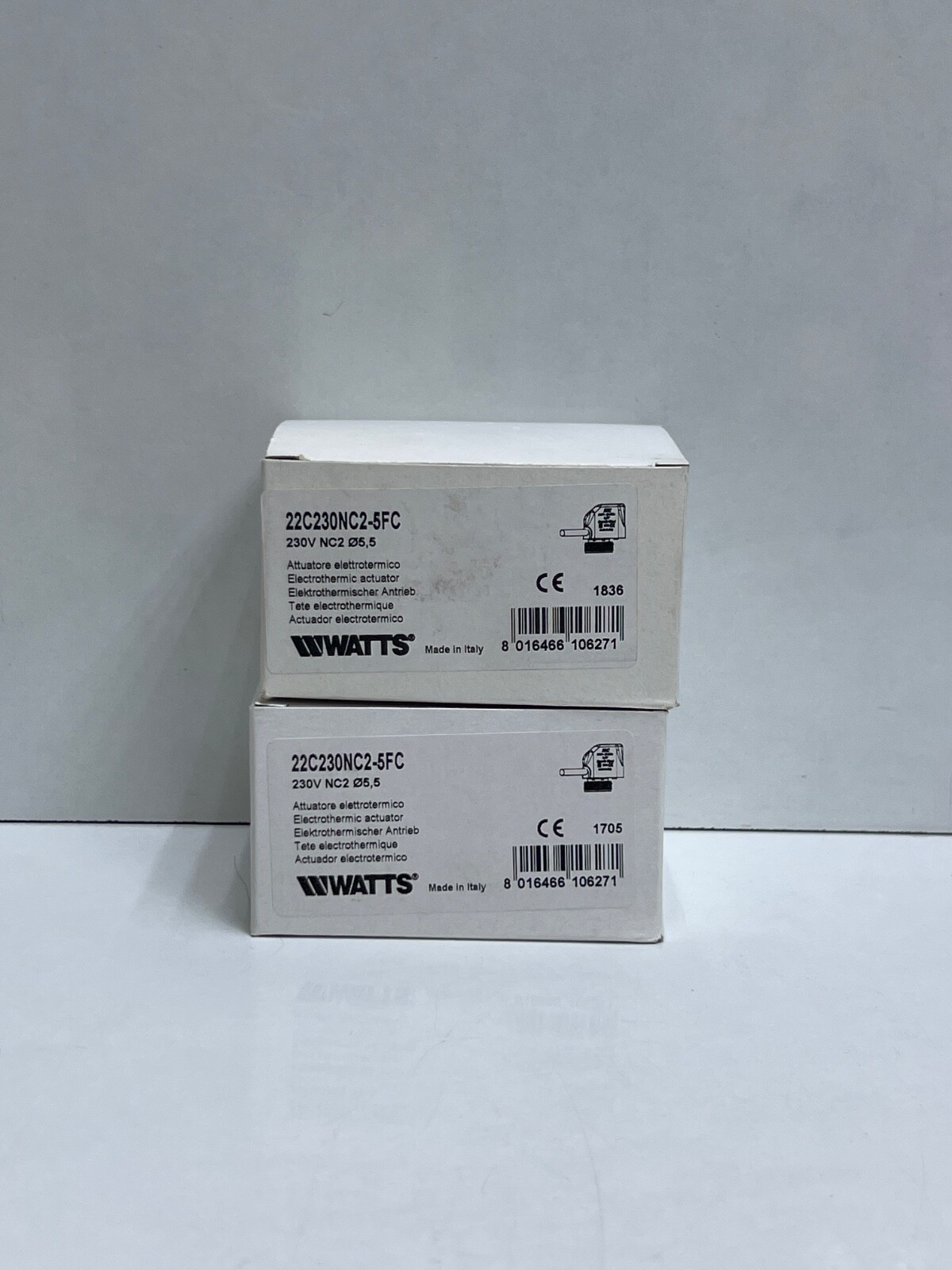 (lot 2 PCs) Watts 22C230NC2-5FC Actuator 230V NC2 Actuator