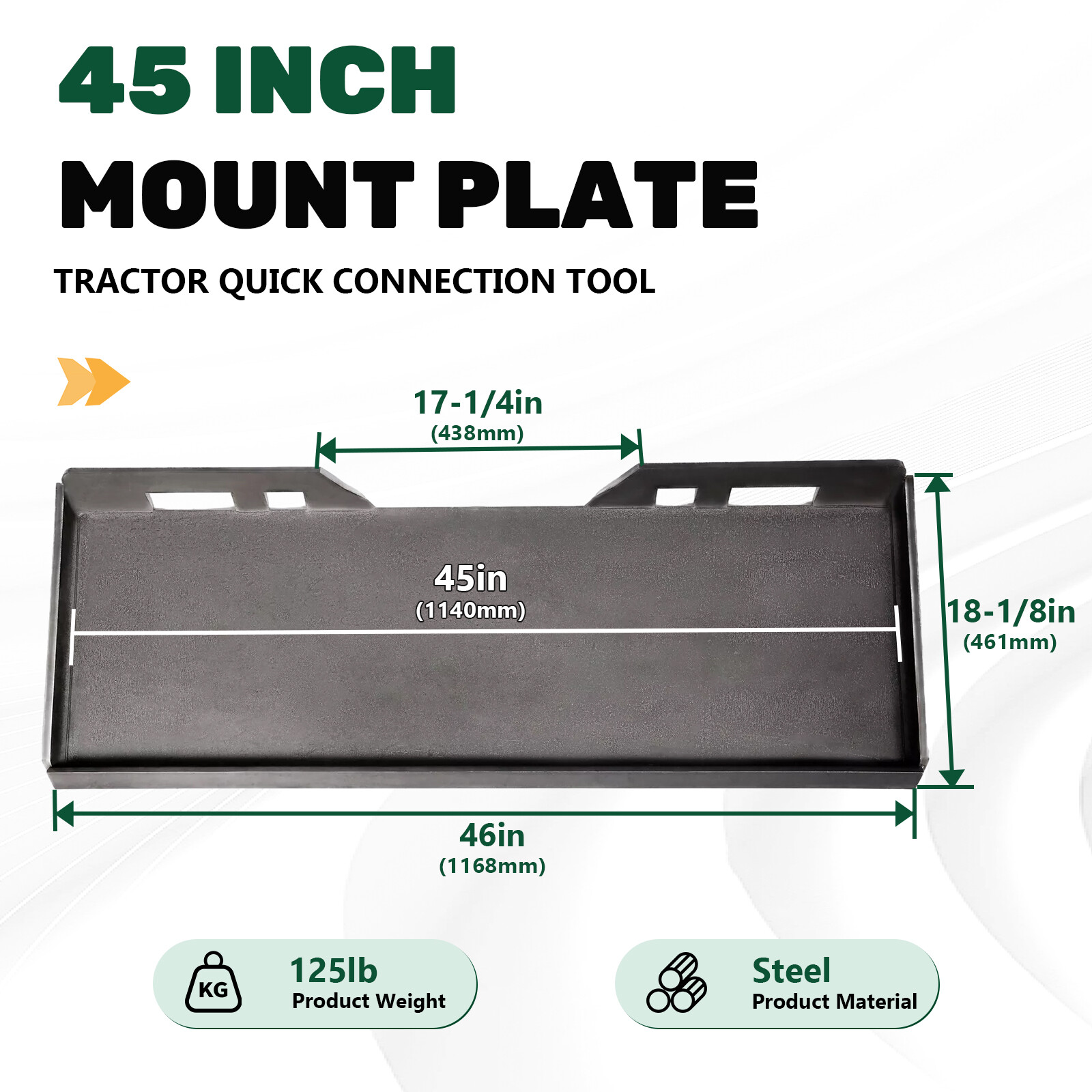 1/4″ 5/16″ 3/8″ 1/2″ Quick Tach Attachment Skid Steer Mount Plate Adapter Loader