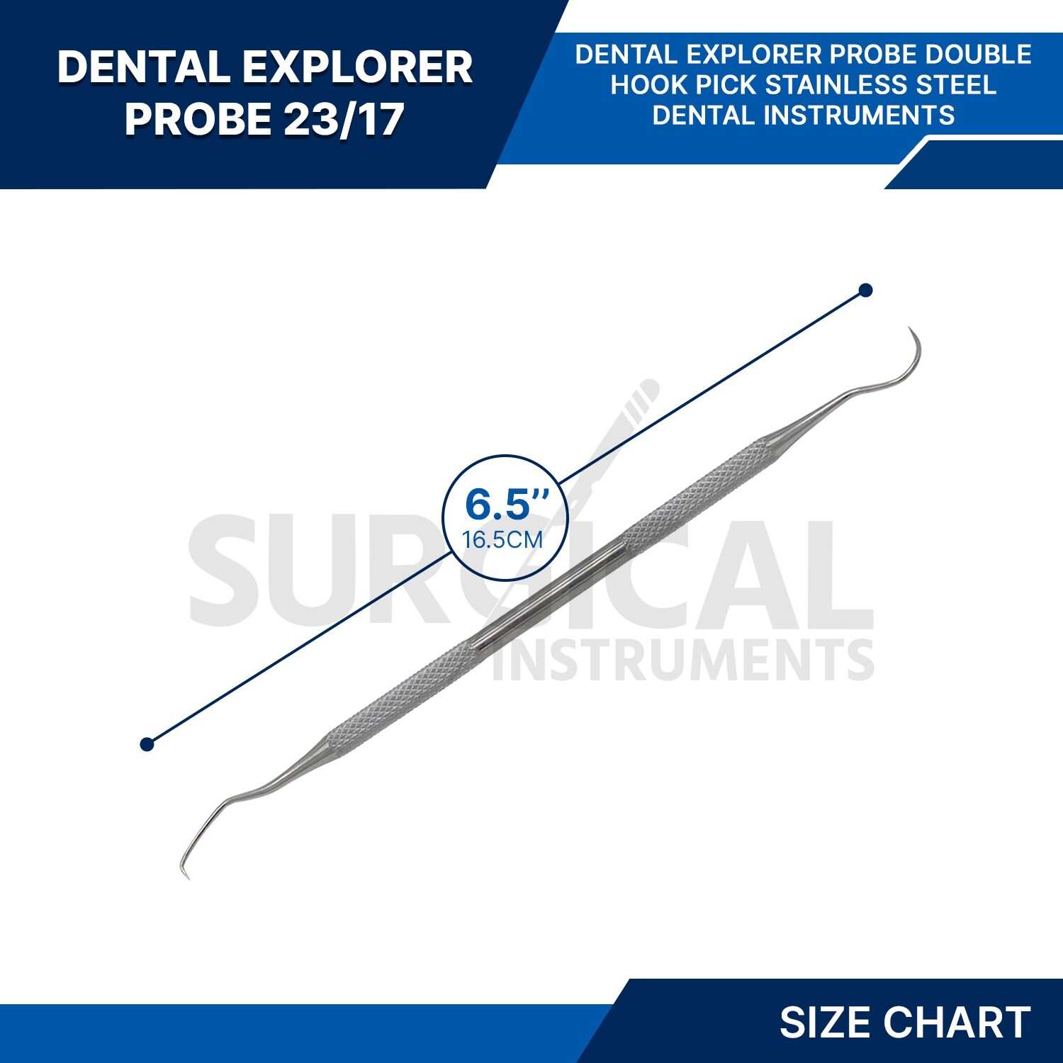 100 Pcs Dental Probe Explorer #5 Surgical Dental Instruments German Grade