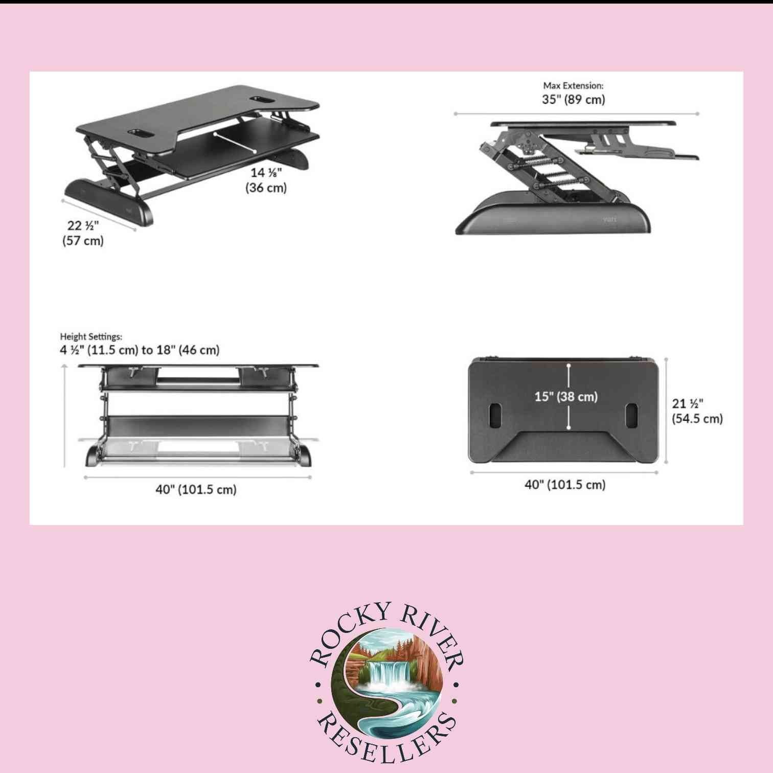 Stand-Sit Adjustable Height Desk Converter | VariDesk® Cube Plus® 40 | 49884 |