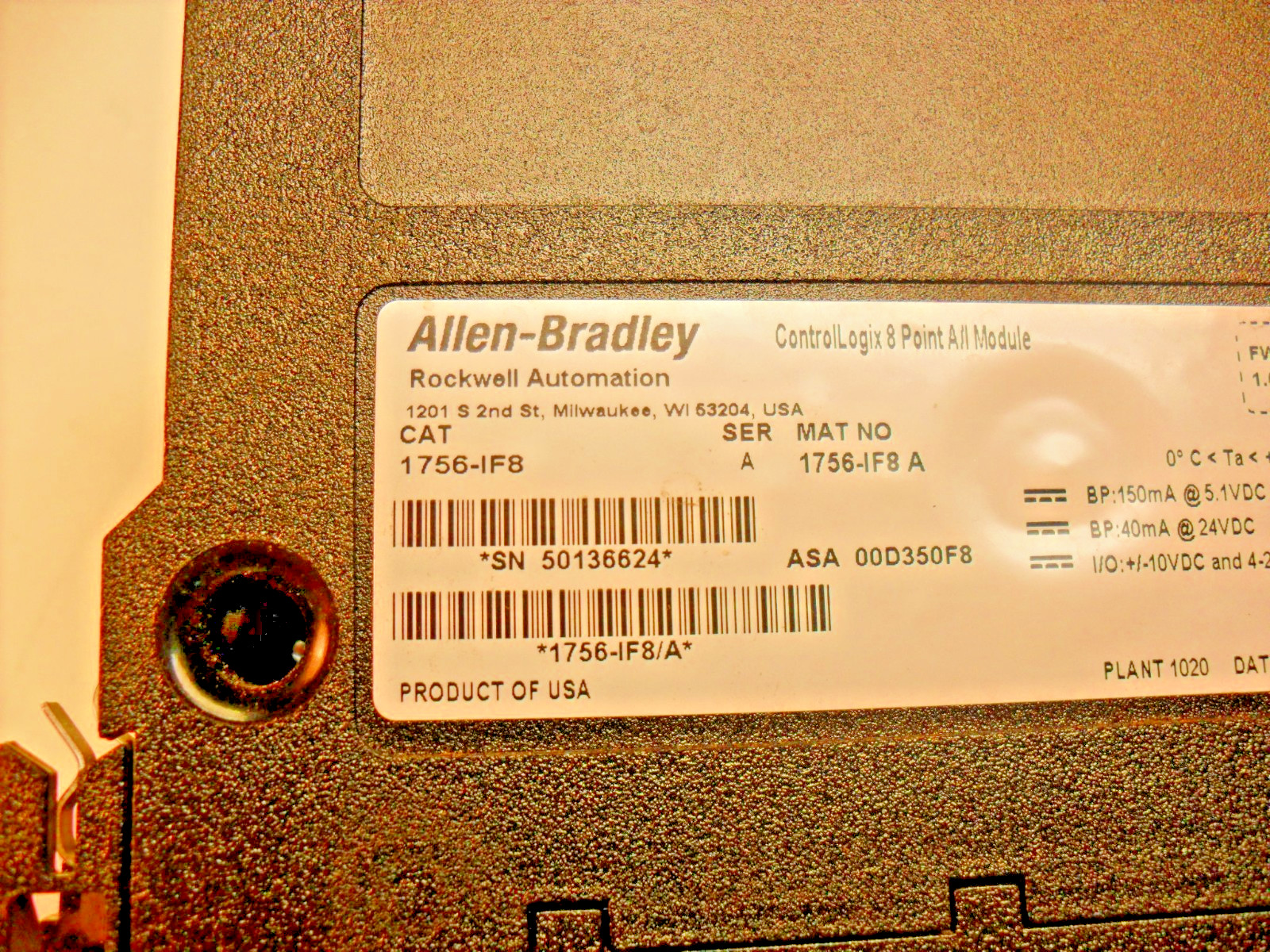 Allen-Bradley 1756-IF8 – Input Module,ControlLogix – New no Box