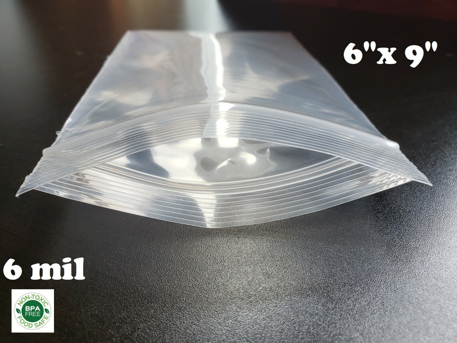 50 6″ x 9″ Extra Heavy Duty 6 Mil Zip Seal Lock Top Plastic Bags Resealable 6ML