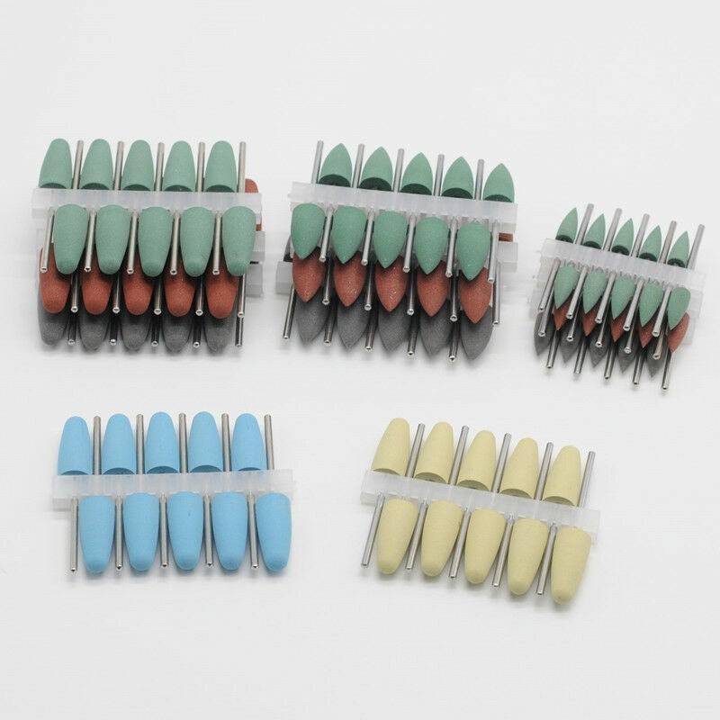 50 Pcs Dental Lab Silicone Rubber Polishers Diamond Polishing Burs Shank 2.35mm