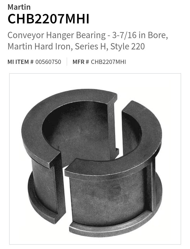 Martin CHB2207MHI Conveyor Hanger Bearing 3 7/16 In Bore